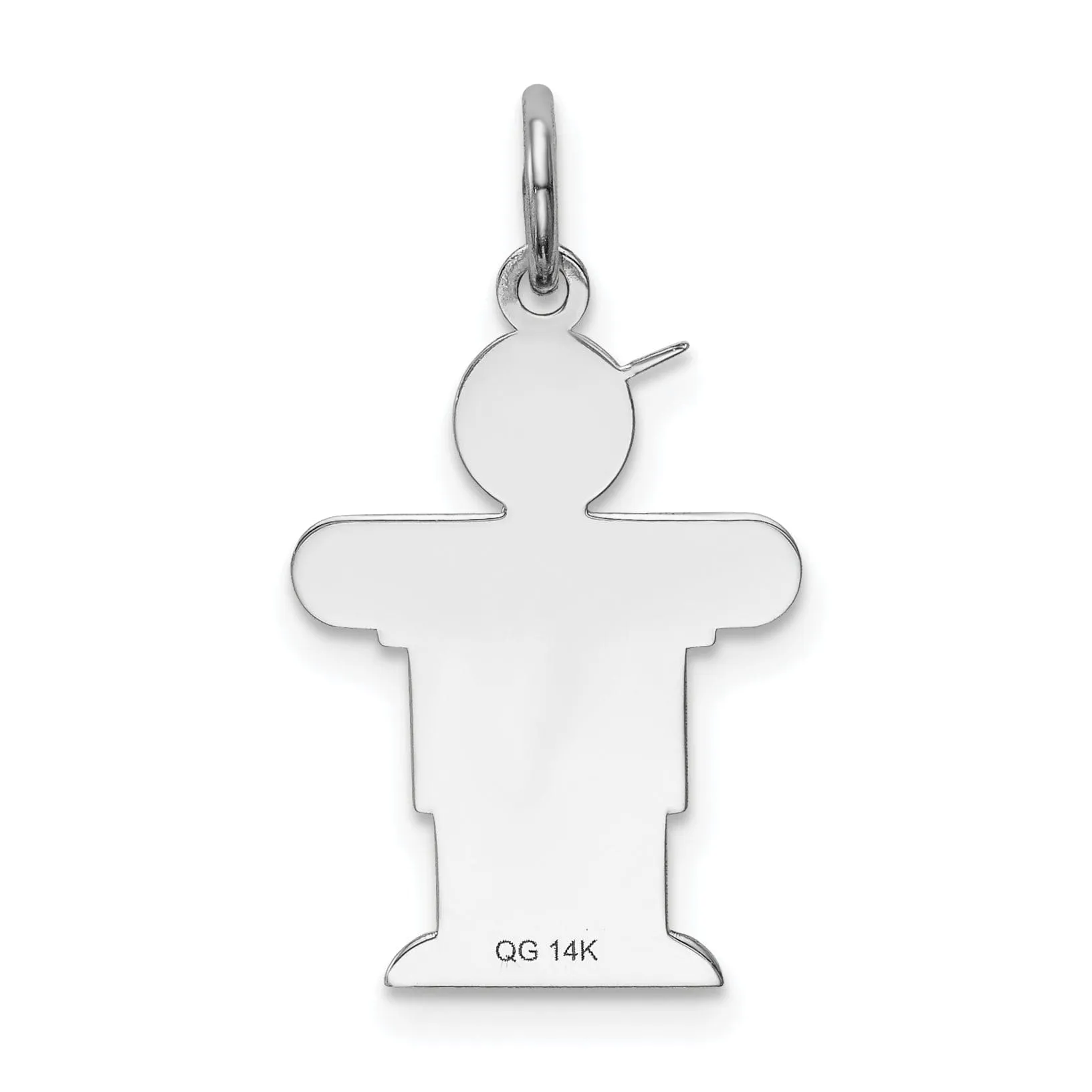 14k White Gold Boy With Hat Hugs Charm