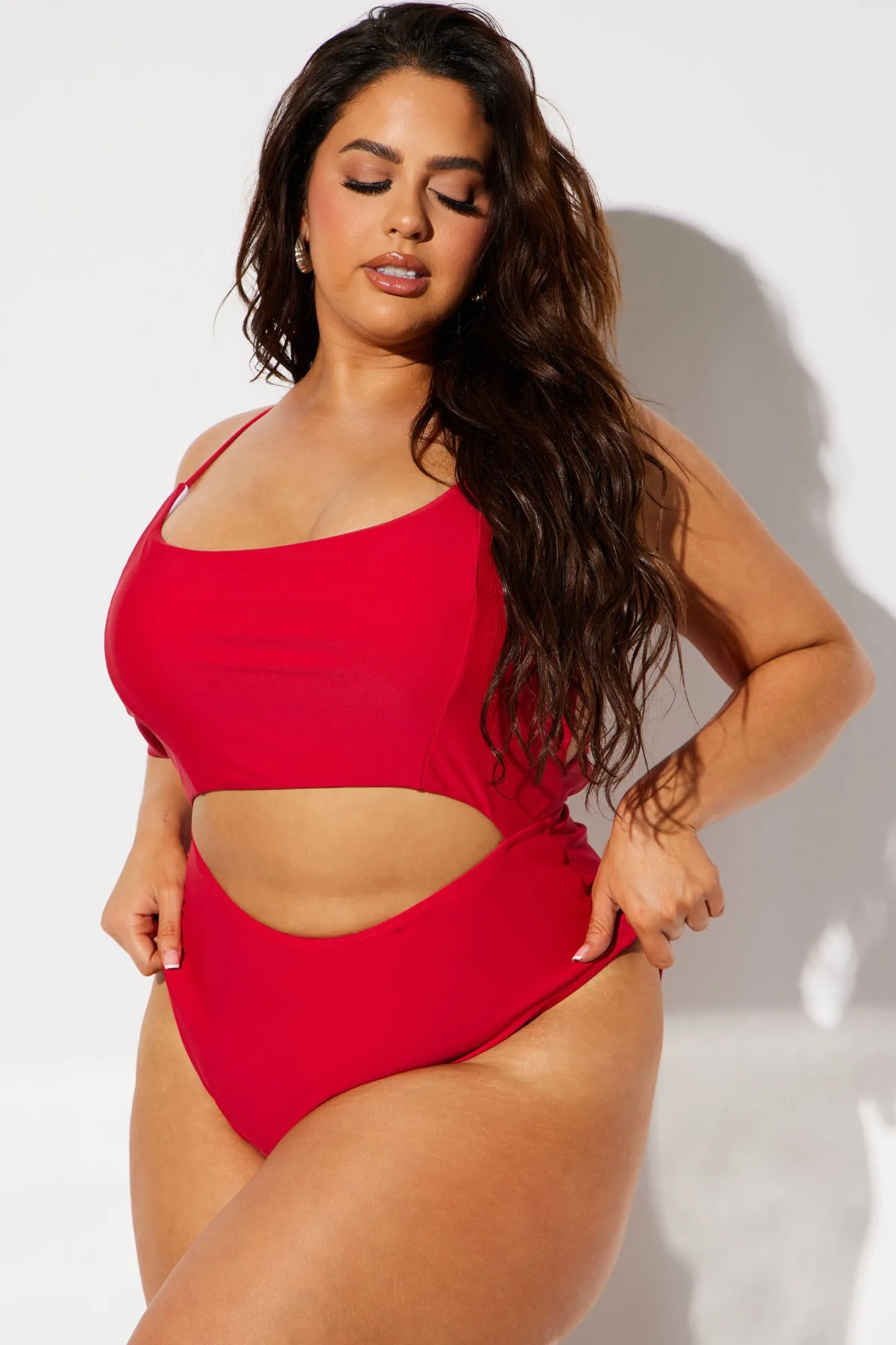 Alisha Cut Out 1 Piece Swimsuit - Red
