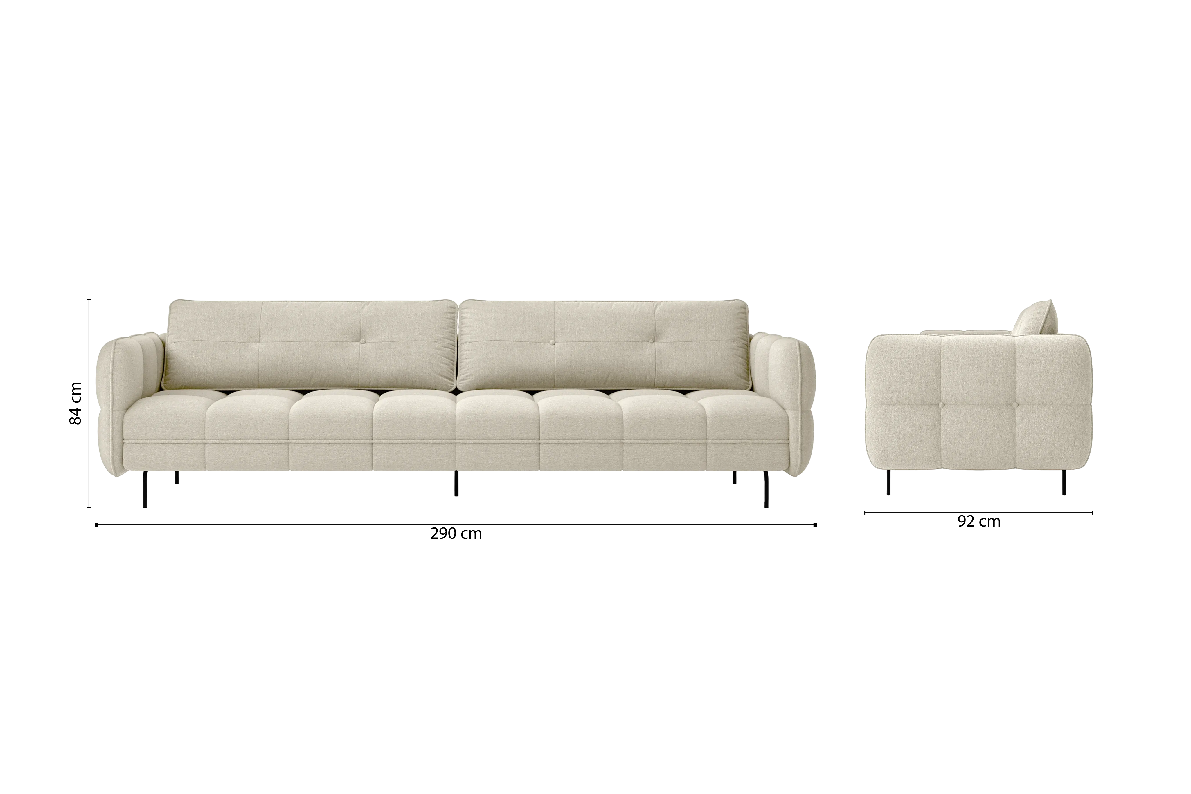 Anzio 4 Seater Sofa Cream Linen Fabric