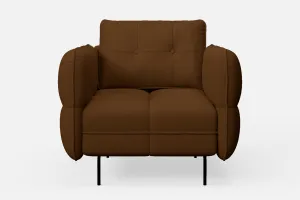 Anzio Armchair Walnut Brown Leather