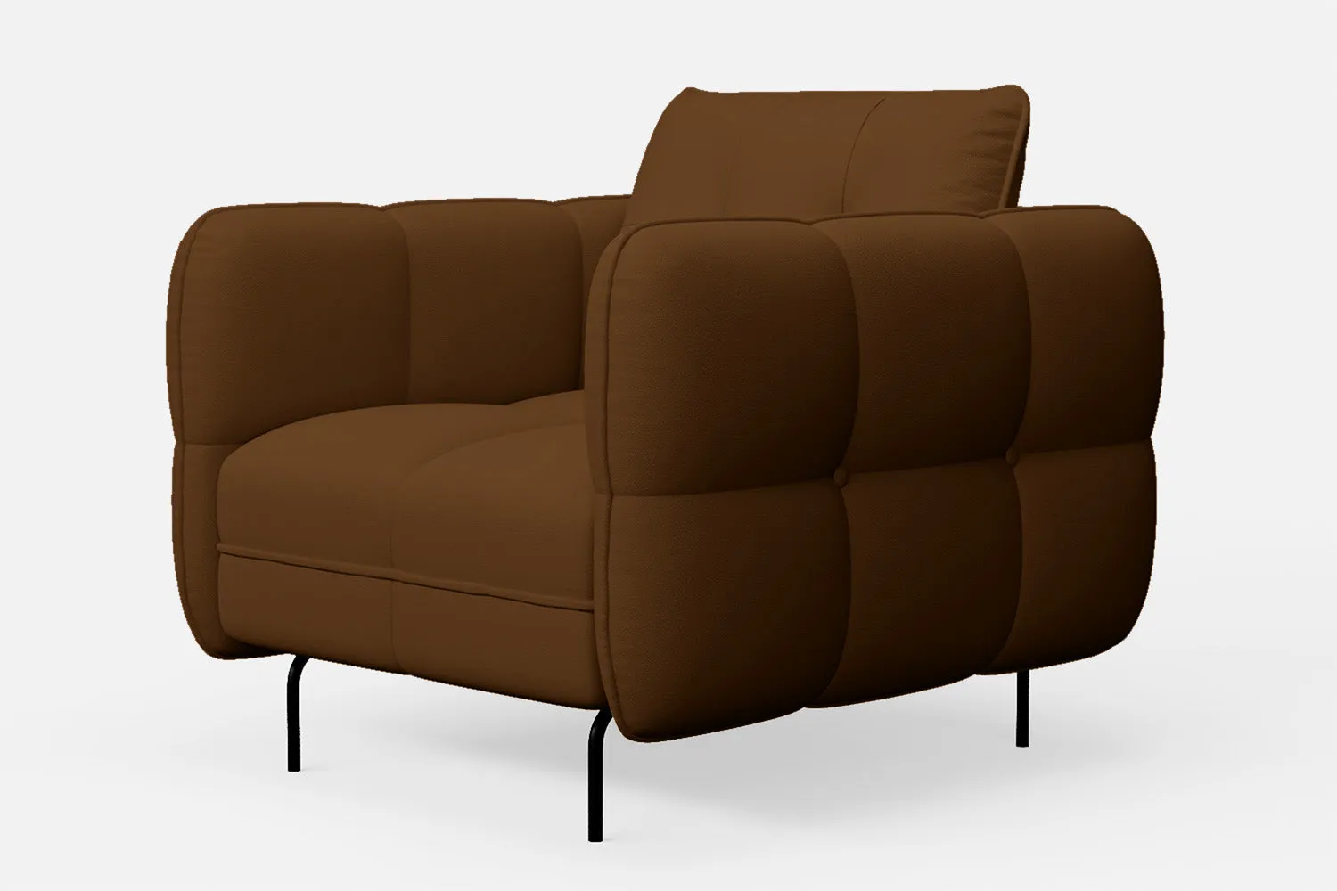 Anzio Armchair Walnut Brown Leather