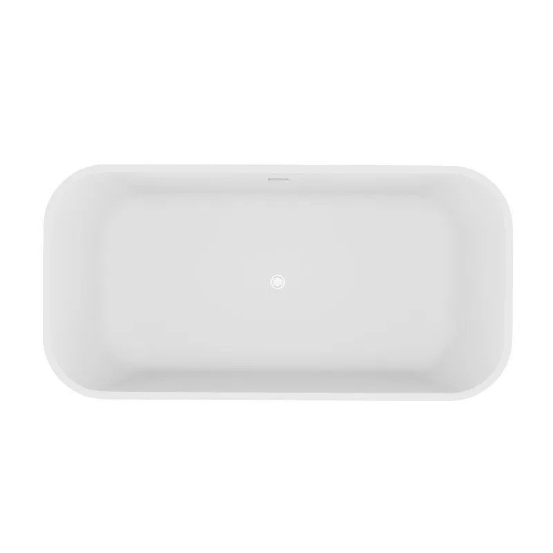 ANZZI Nightshade 63 in. Solid Surface Freestanding Bathtub in Matte Black