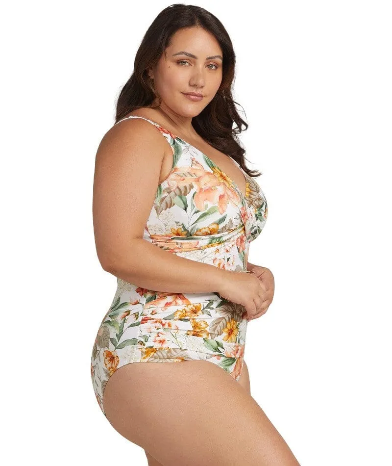Artesands La Dolce Vita Delacroix Cross Front D-G Cup One Piece Swimsuit - White