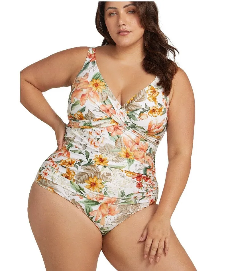 Artesands La Dolce Vita Delacroix Cross Front D-G Cup One Piece Swimsuit - White