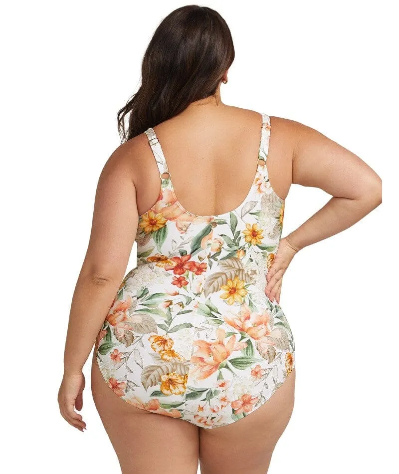 Artesands La Dolce Vita Delacroix Cross Front D-G Cup One Piece Swimsuit - White