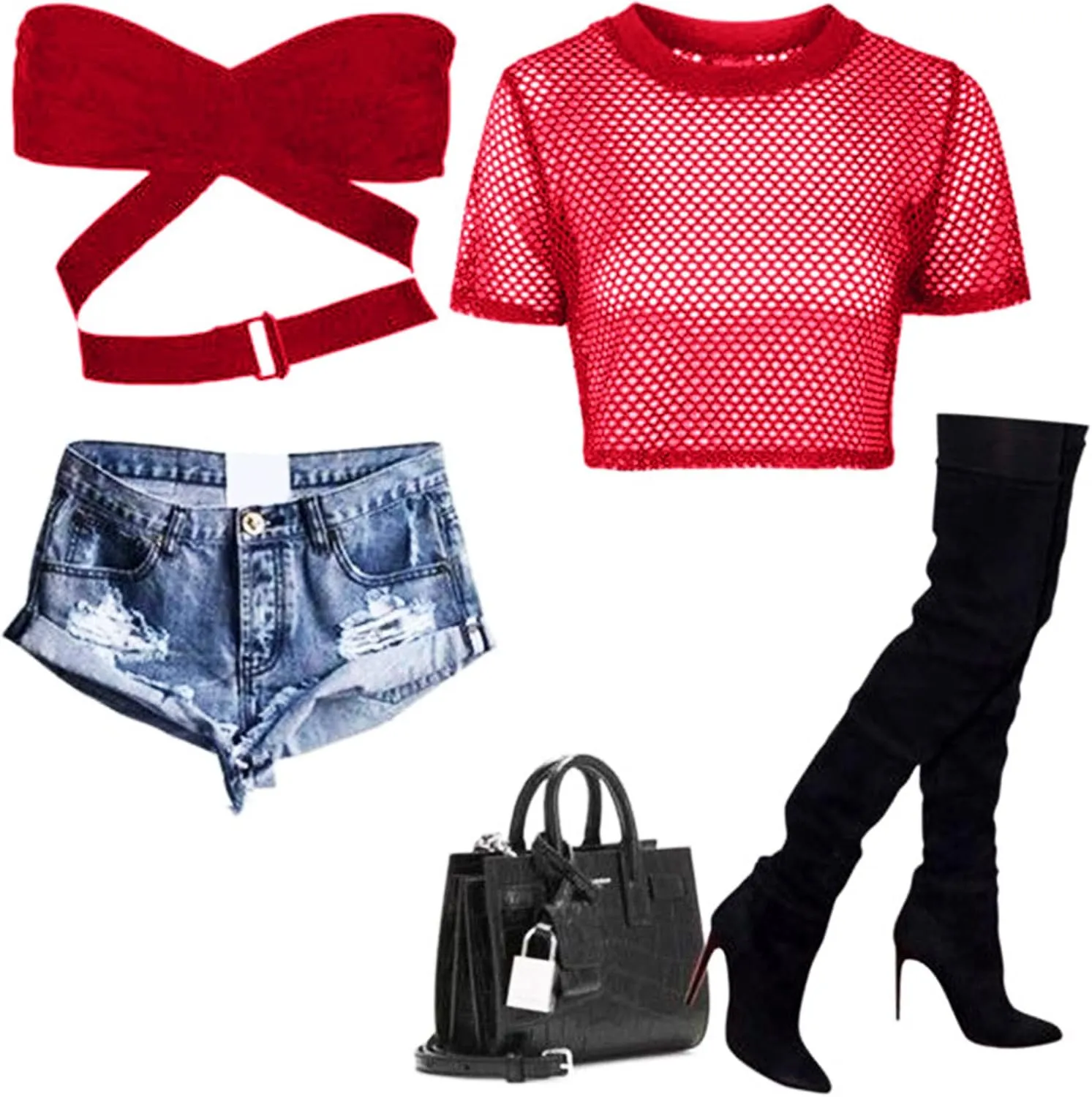 Avidlove Fishnet Crop Top for Women Y2K Short Sleeve See Through Shirt O Neck Pullover Blouse