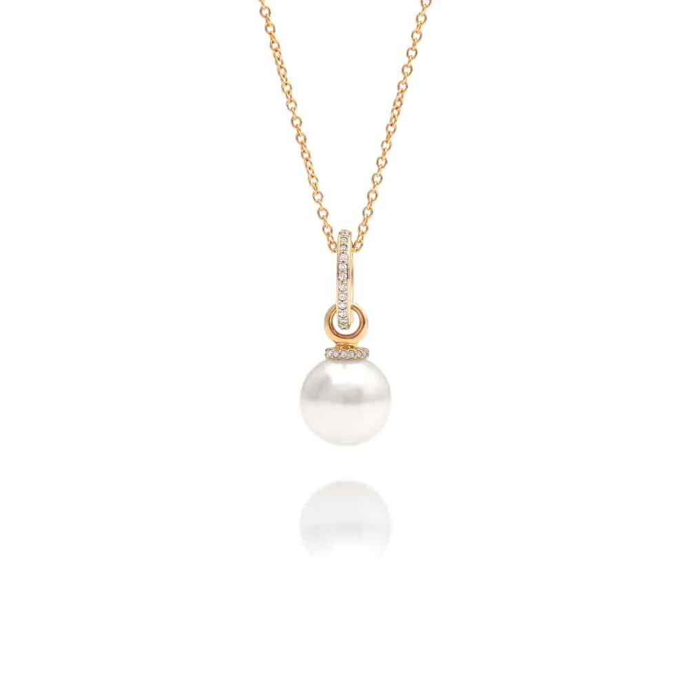 Banksia Diamond Pendant Australian South Sea Cygnet Bay Round 13mm A1 Diamonds 17=0.15ct H/SI