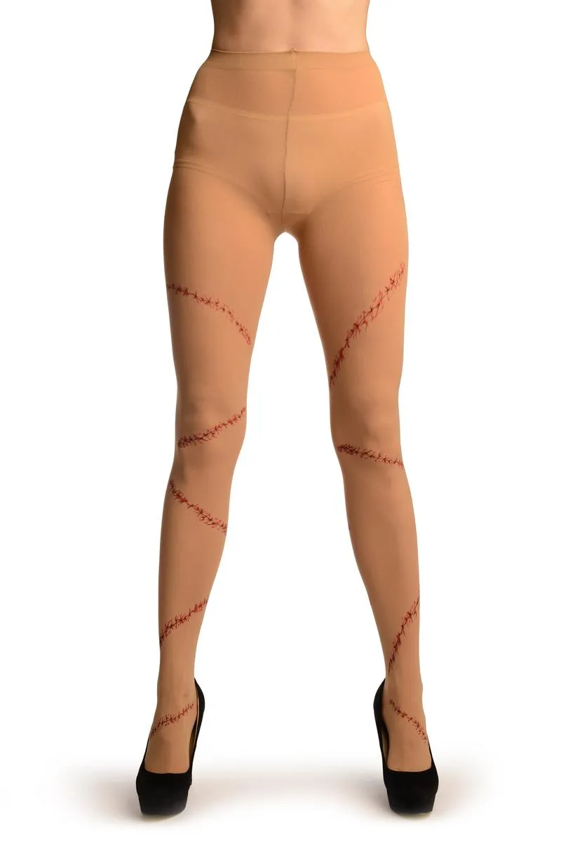 Beige With Printed Stitches (Halloween)