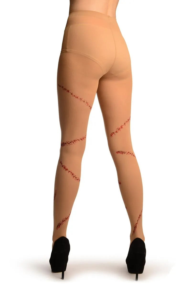 Beige With Printed Stitches (Halloween)