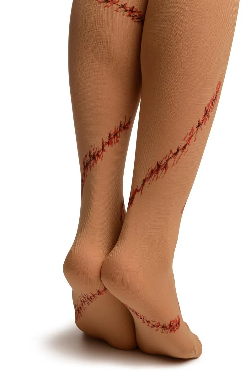 Beige With Printed Stitches (Halloween)