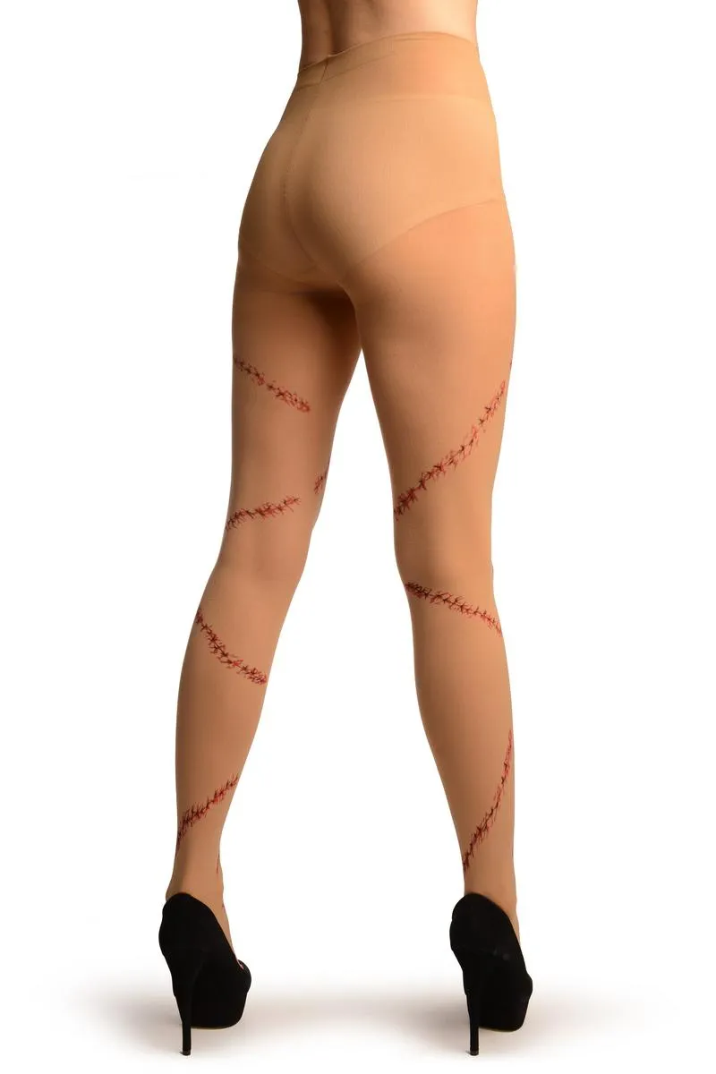 Beige With Printed Stitches (Halloween)