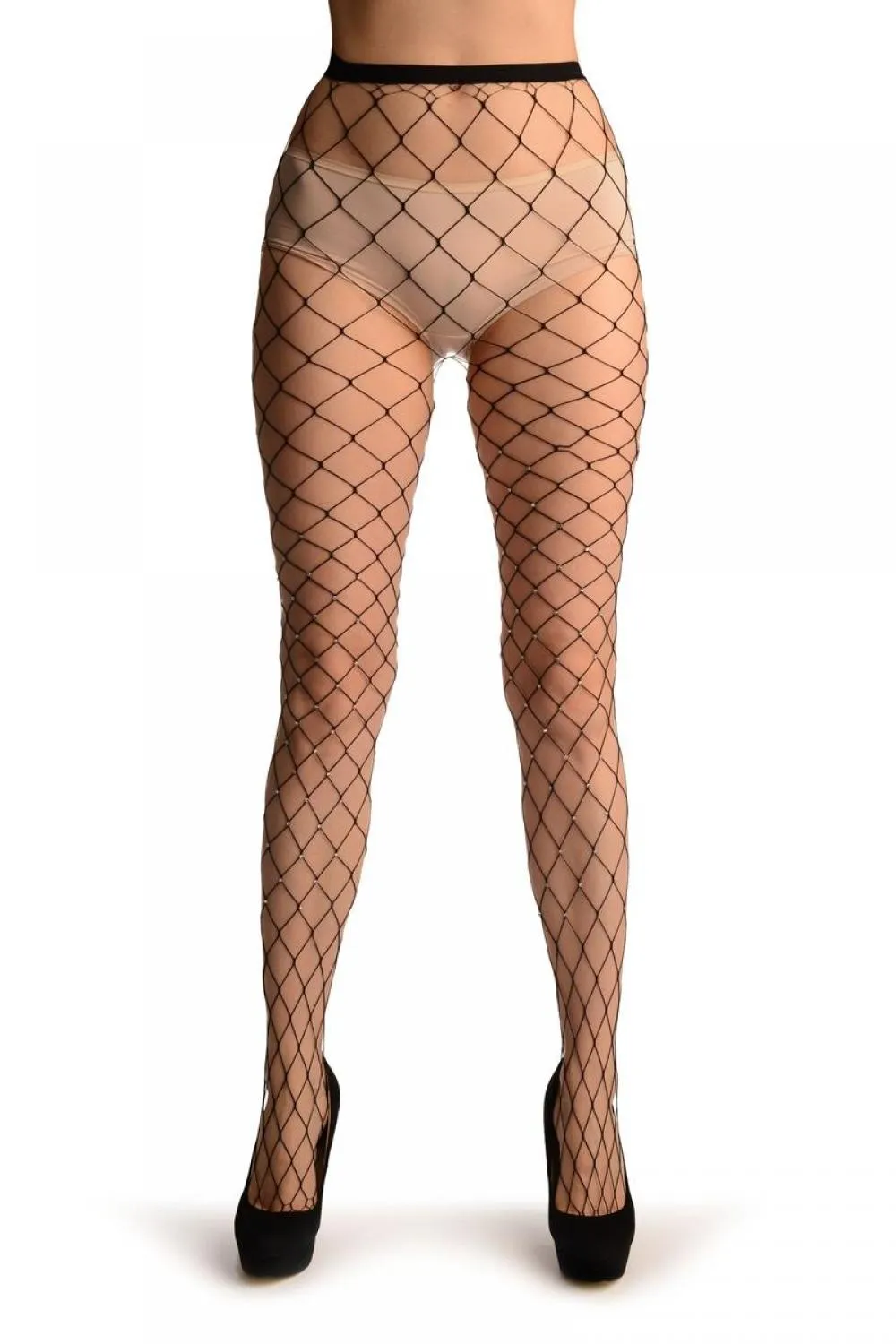 Black Small Fishnet With Diamantes