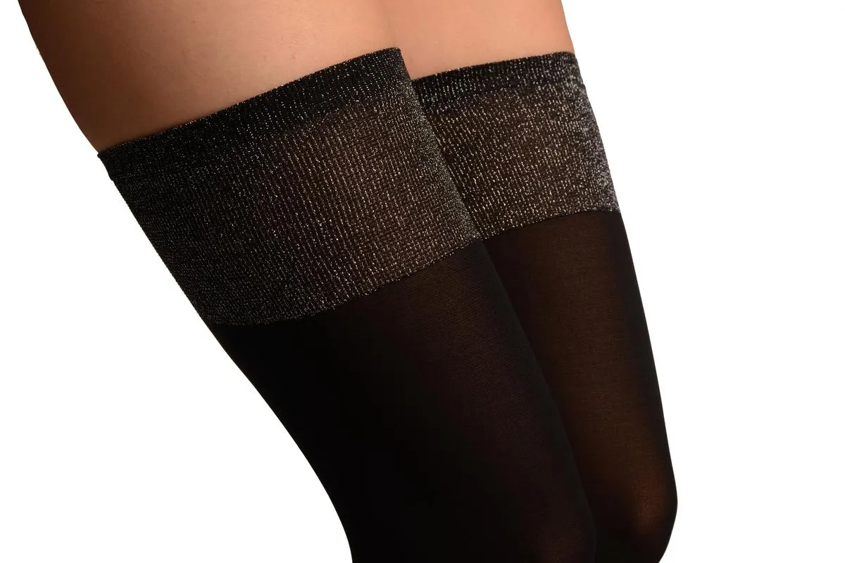 Black With Silver Lurex Top