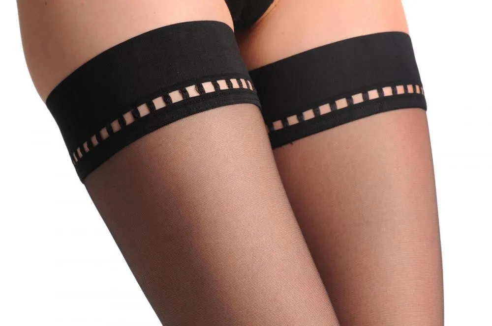 Black With Square Open Holes Silicon Garter 8 Den