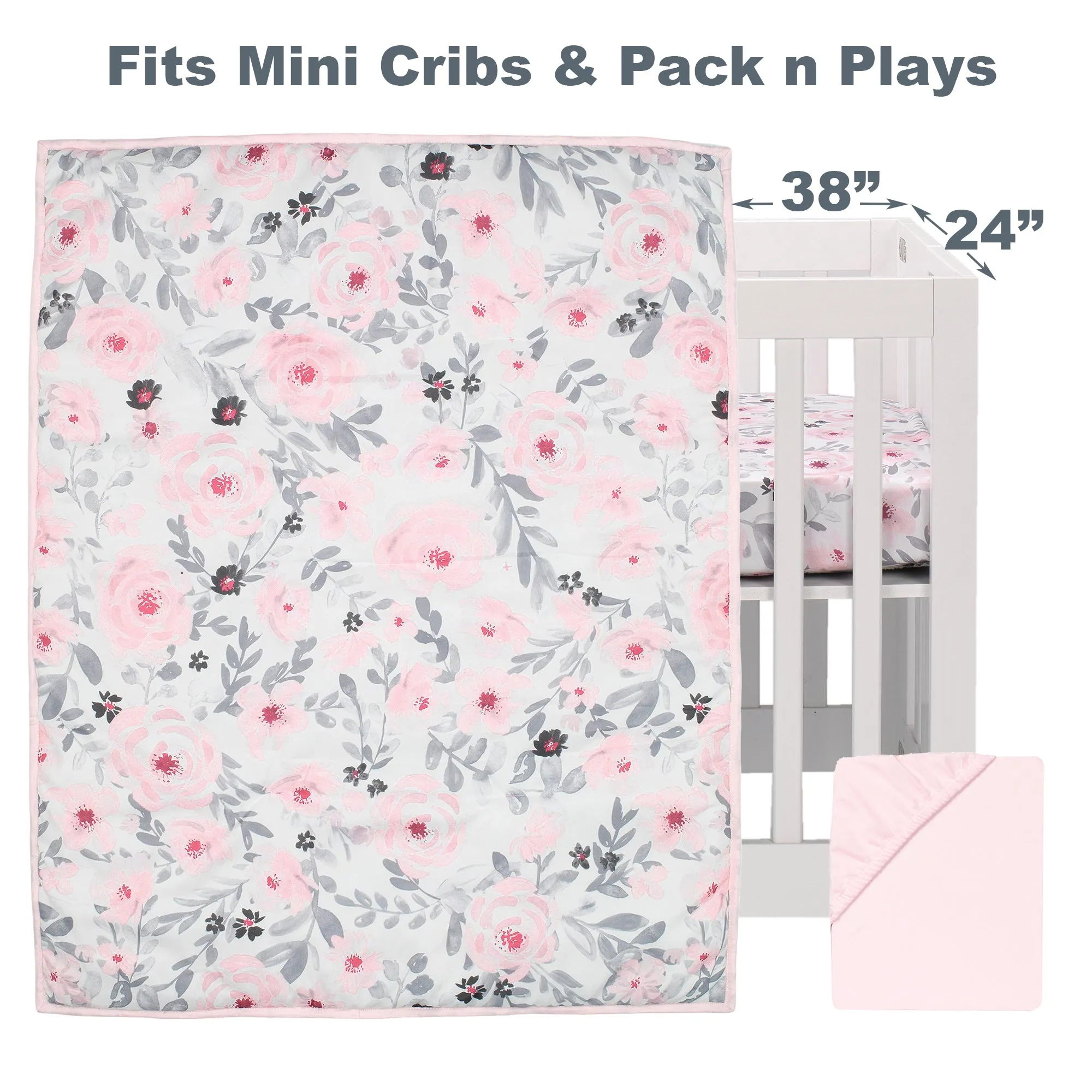 Blossom 3-Piece Mini Crib Bedding Set