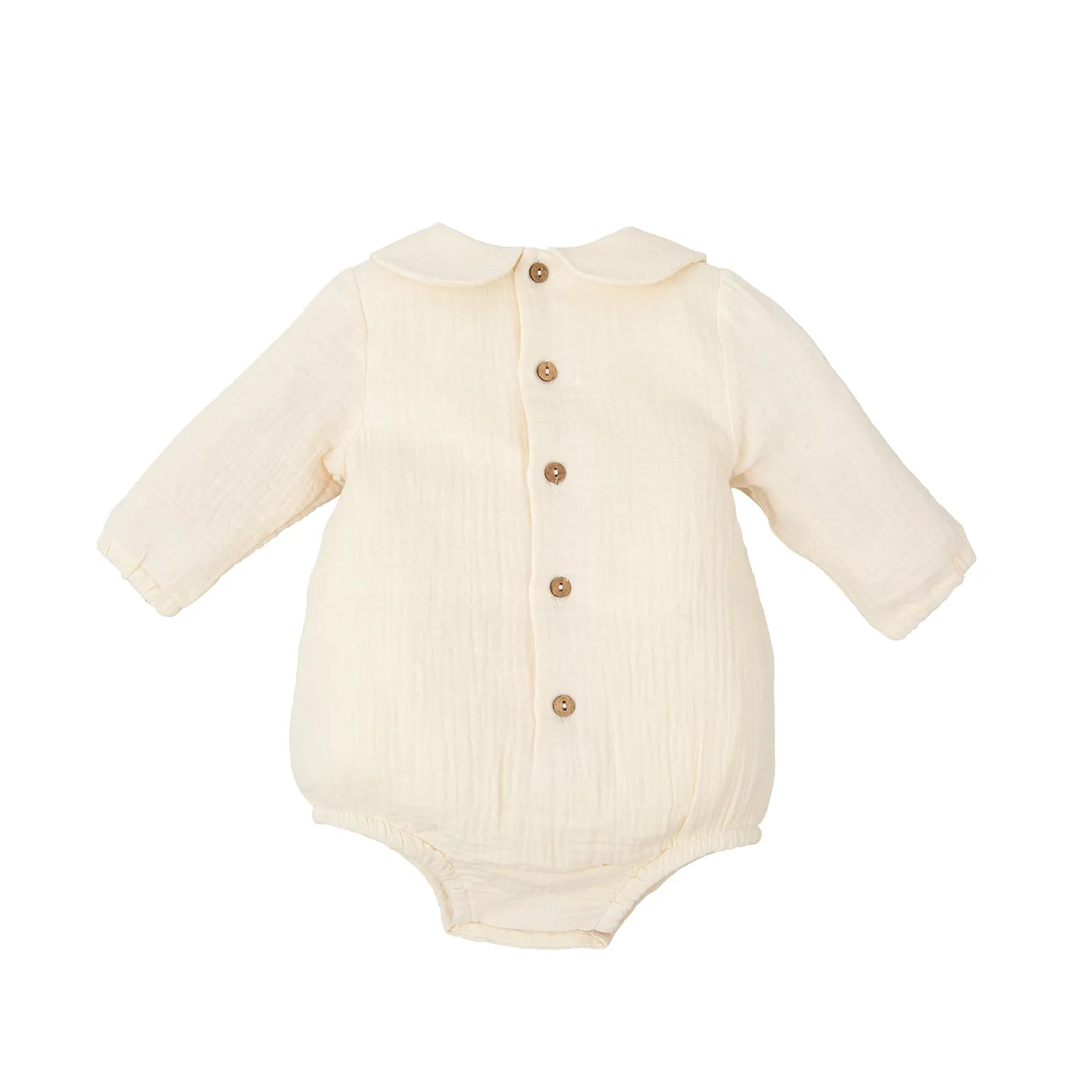 Cream Boy Bubble with Red Embroidery (Infant)
