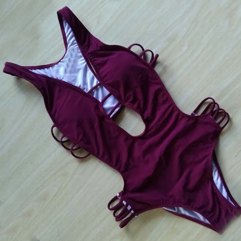 Crochet Printed Swimsuit