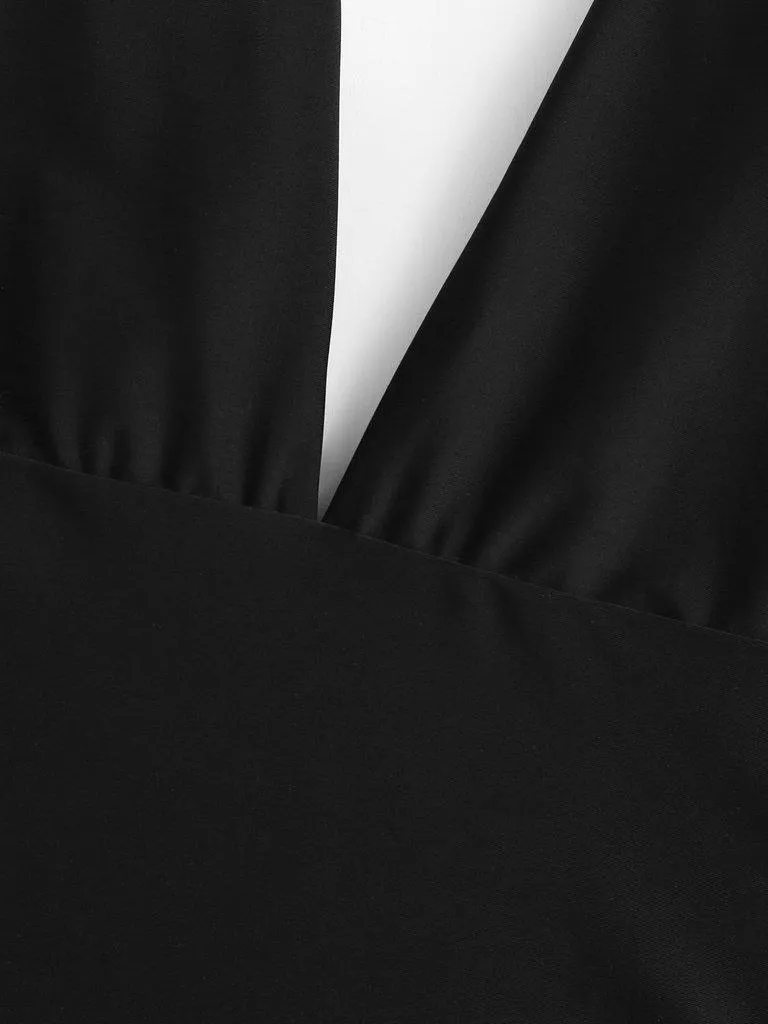Deep V Plunge Neck Swimsuit