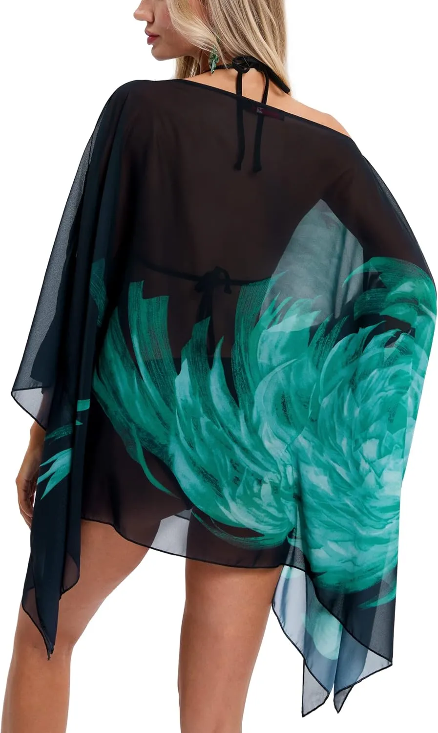 DJT Women's Summer Beach Bikini Bathing Suit Cover Ups Swimsuit Coverup for Women Chiffon Blouses Tunic Top