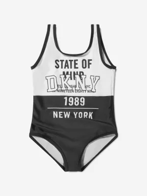 DKNY Girls Logo Print Swimsuit