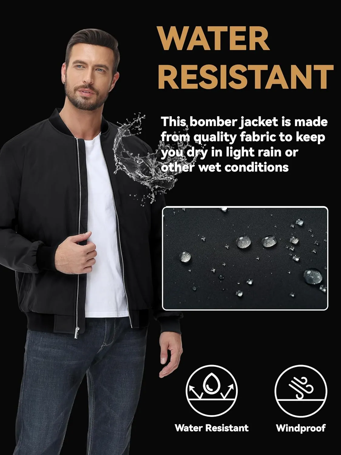 EKLENTSON Men's Bomber Jacket Thermal Quilted Lined Jacket Warm Winter Coats Full Zip Windbreaker Casual Jackets with Pockets