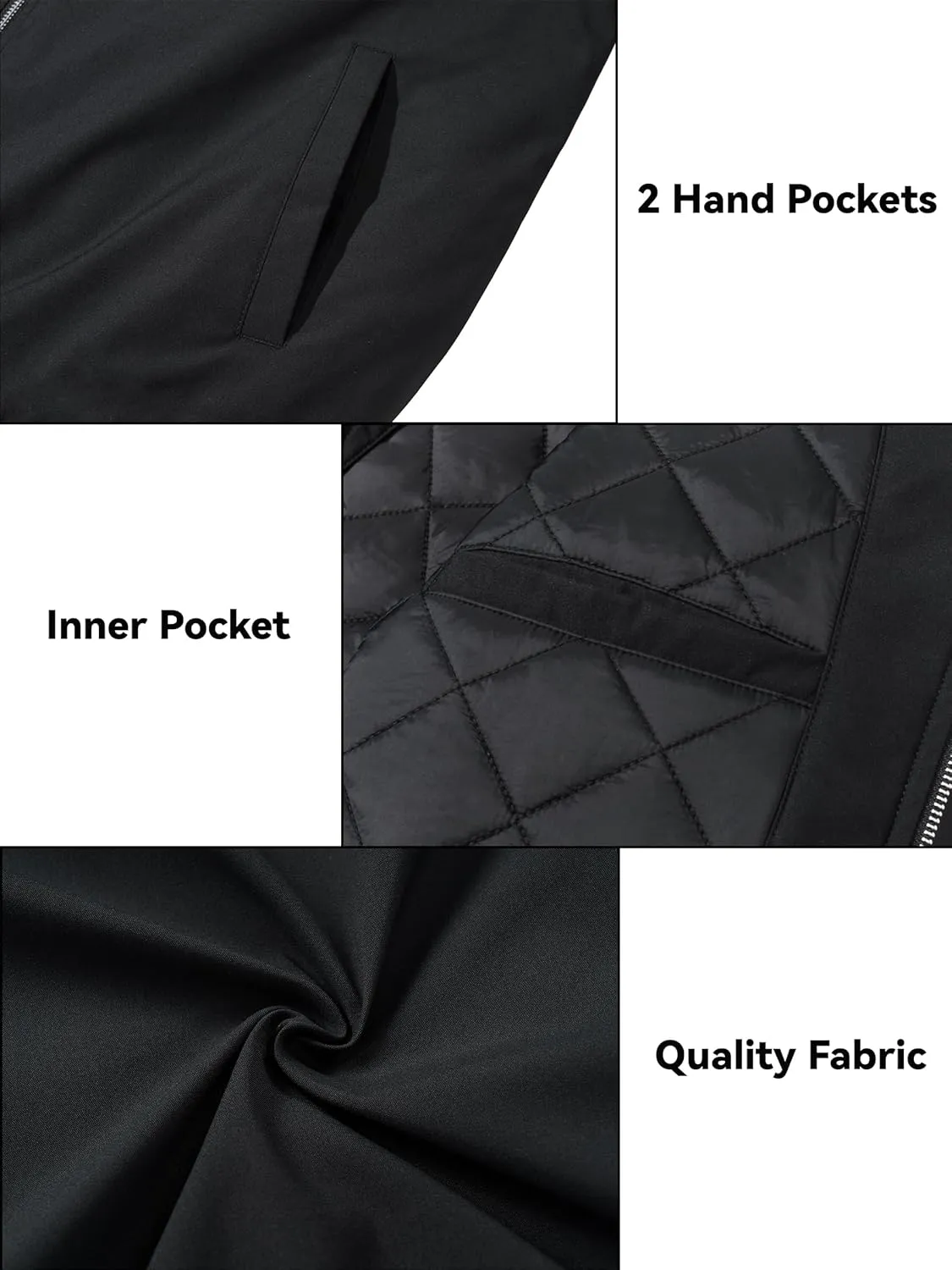 EKLENTSON Men's Bomber Jacket Thermal Quilted Lined Jacket Warm Winter Coats Full Zip Windbreaker Casual Jackets with Pockets