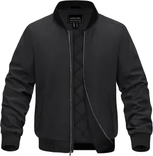EKLENTSON Men's Bomber Jacket Thermal Quilted Lined Jacket Warm Winter Coats Full Zip Windbreaker Casual Jackets with Pockets