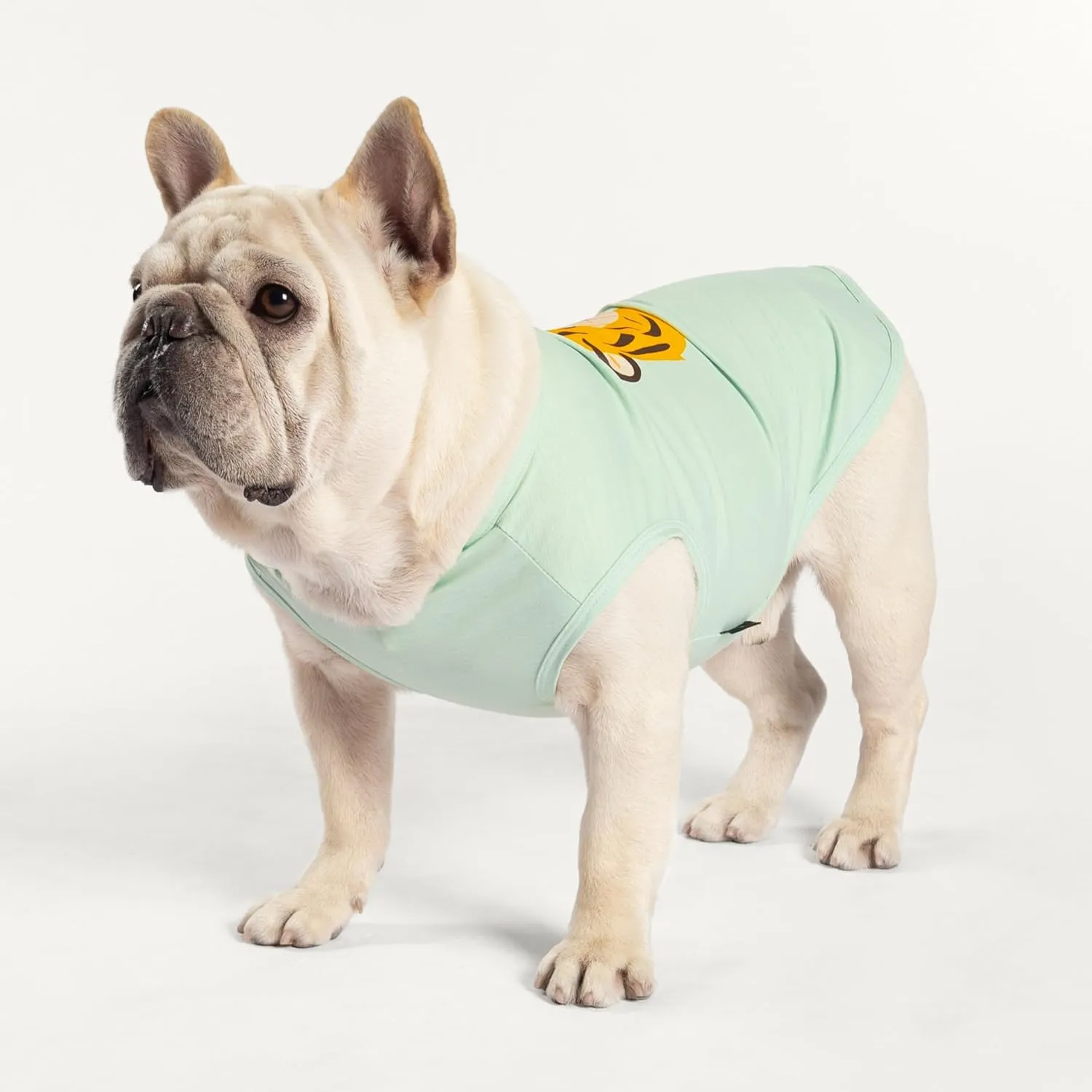 Fitwarm Tiger Dog Shirt, Summer Clothes for Small Dogs - Boy & Girl, Funny Costume T-Shirt, Pet Outfit in Yellow & Green, Large