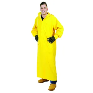 Galeton 12560-XXL-YW Repel Rainwear 0.35 mm PVC 60" Raincoat for More Coverage, 2XL, Yellow