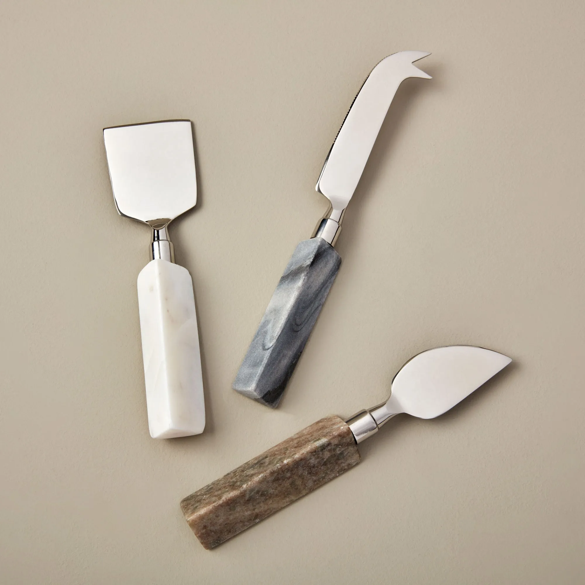 Geometric Marble Triangular Cheese Set