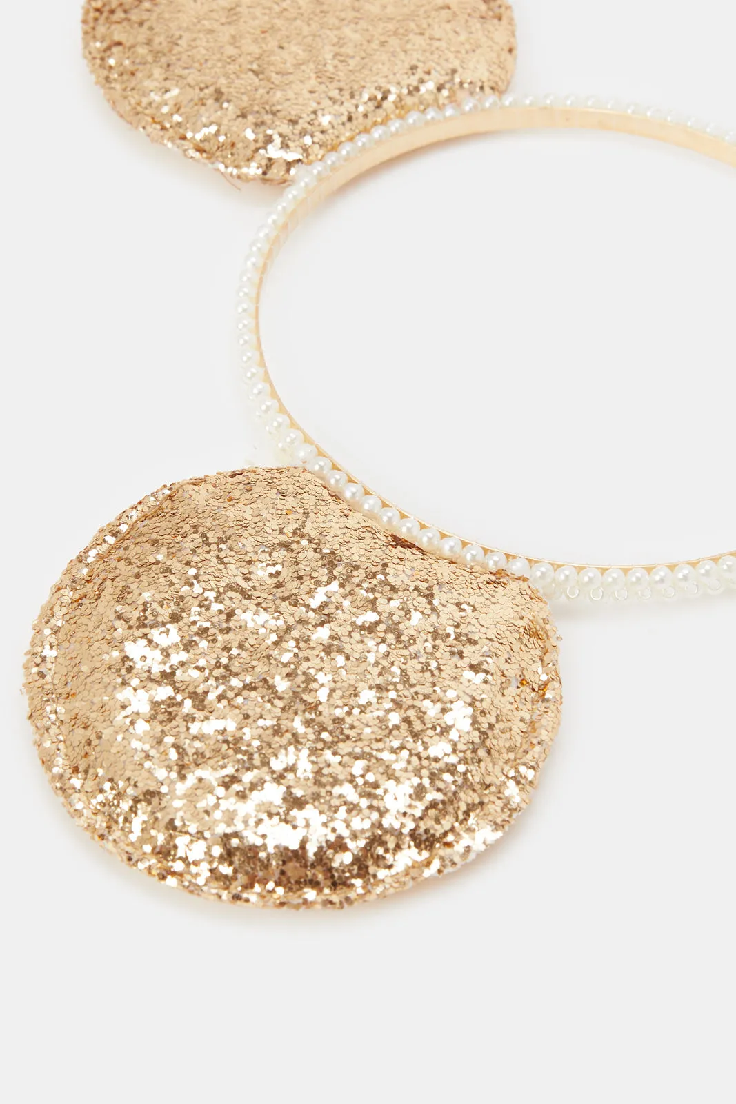 Girls Gold Ears Sequins Headband
