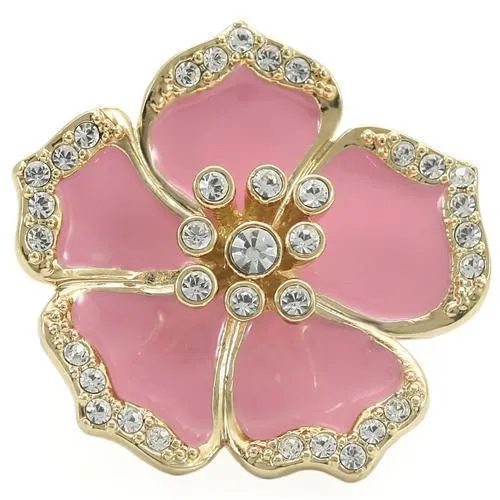 Gold Brass Ring with Top Grade Crystal in Clear for Women Style 0W376