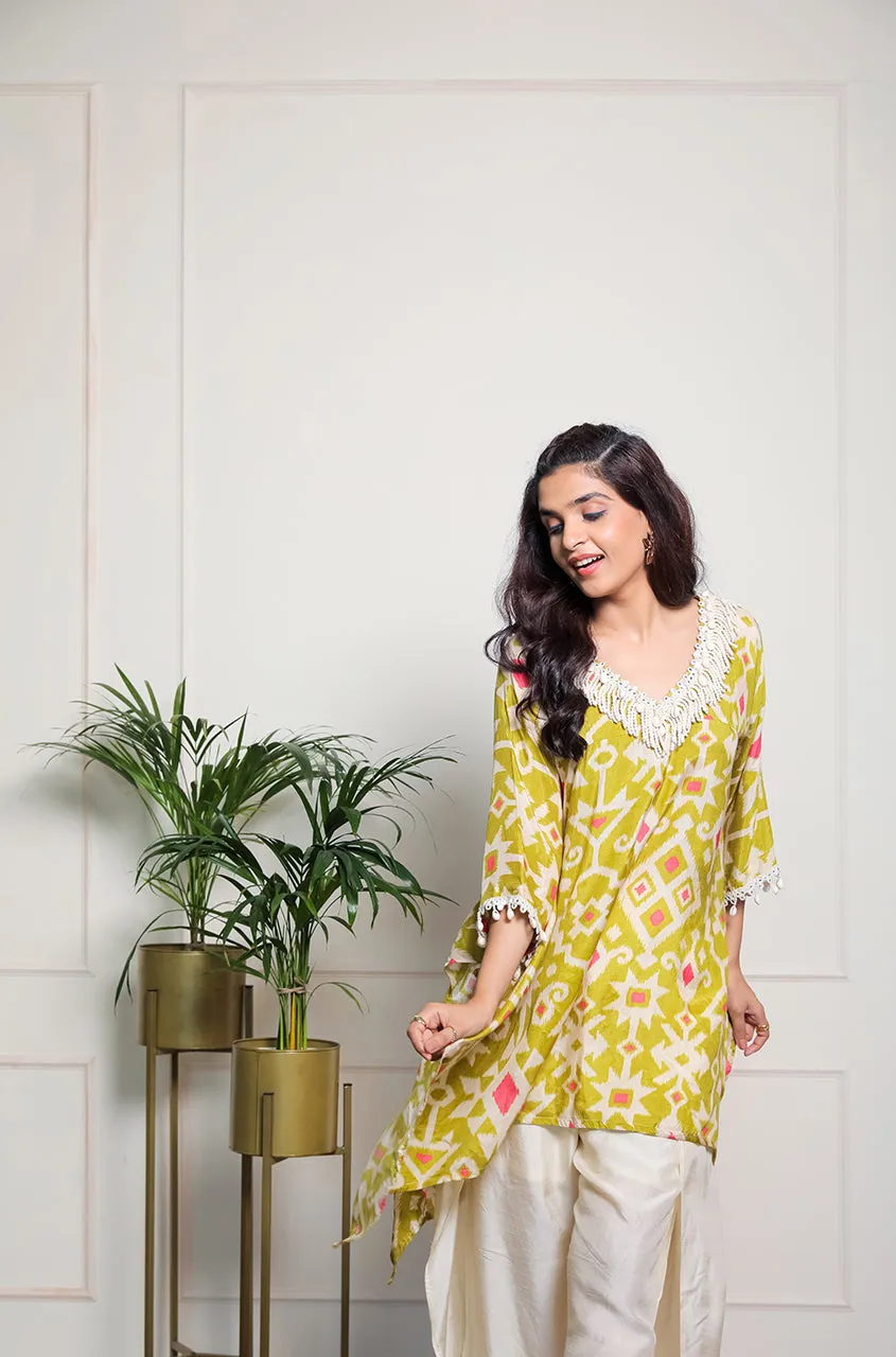 Green Geometric Printed Two Piece Set