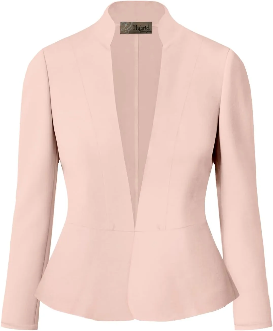 Hybrid & Company Women's Casual Work Office Elegant Open Front Premium Nylon Blazer Jacket