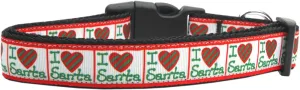 I Heart Santa Nylon Dog Collar Sm