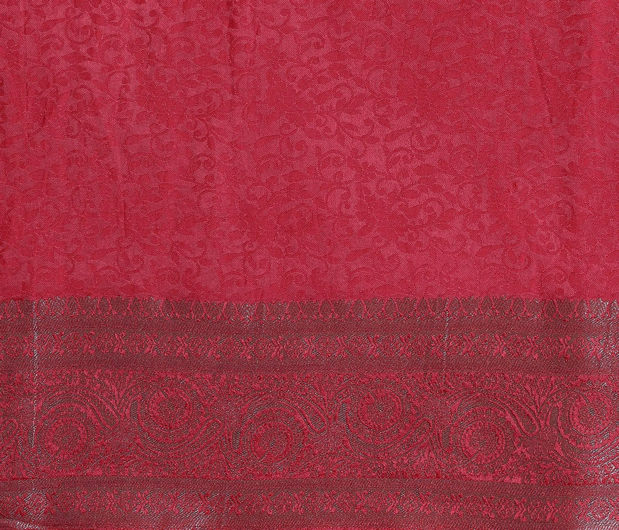 Jashvi Art Red Printed Satin Saree With Unstitched  Blouse Piece