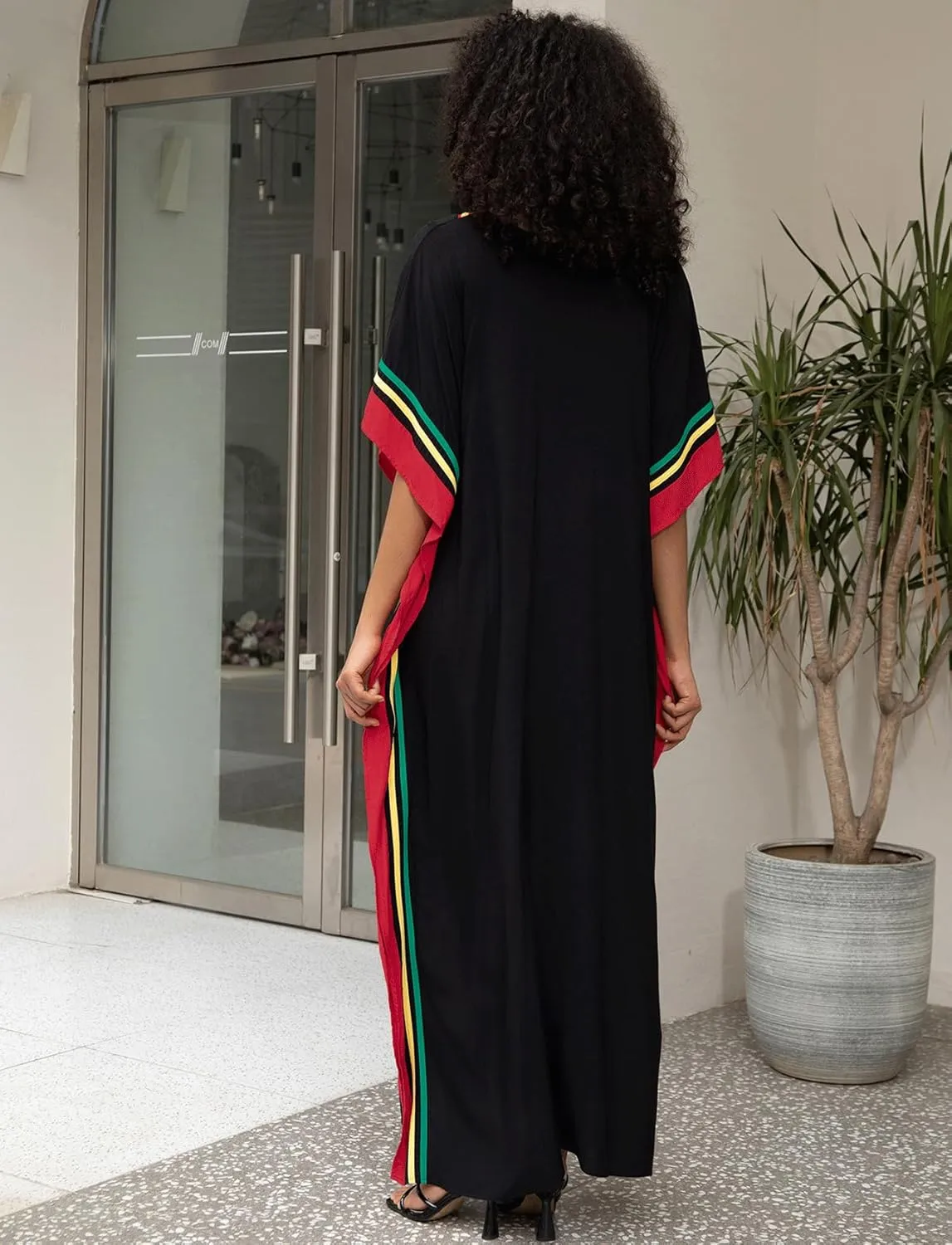 Kaftan Dresses for Women V-Neck Print Swimsuit Cover Up Plus Size Beach Caftan Lounge Dress
