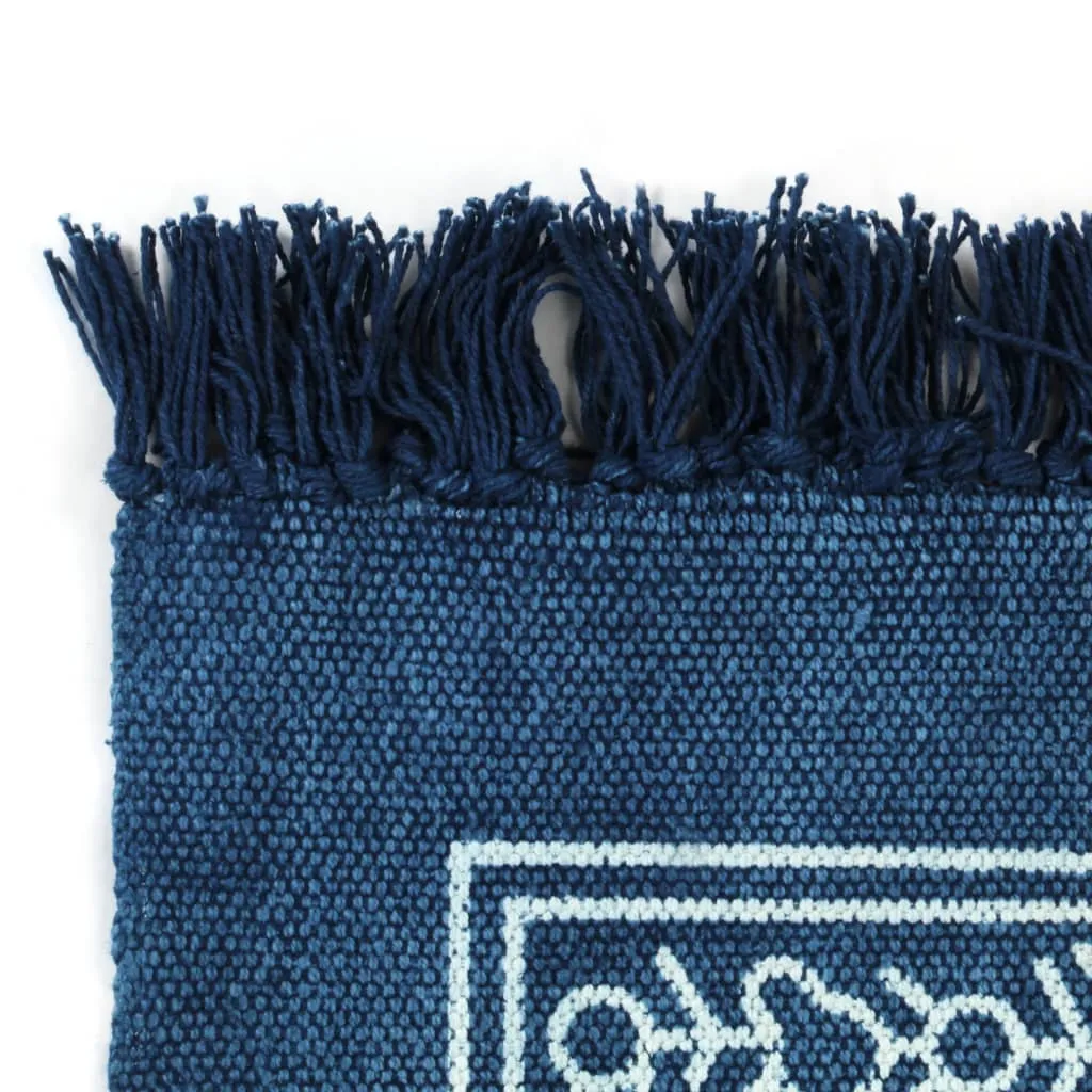 Kilim Rug Cotton 160x230 cm with Pattern Blue