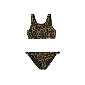 Knotted Bikini - Black Floral