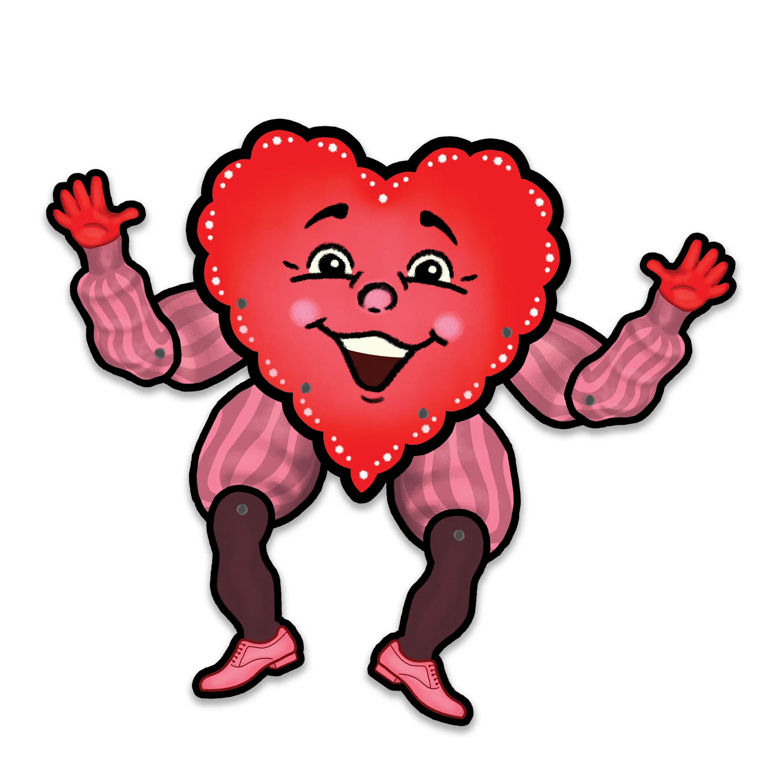 Large Valentine's Day Jointed Heart Man Cutout