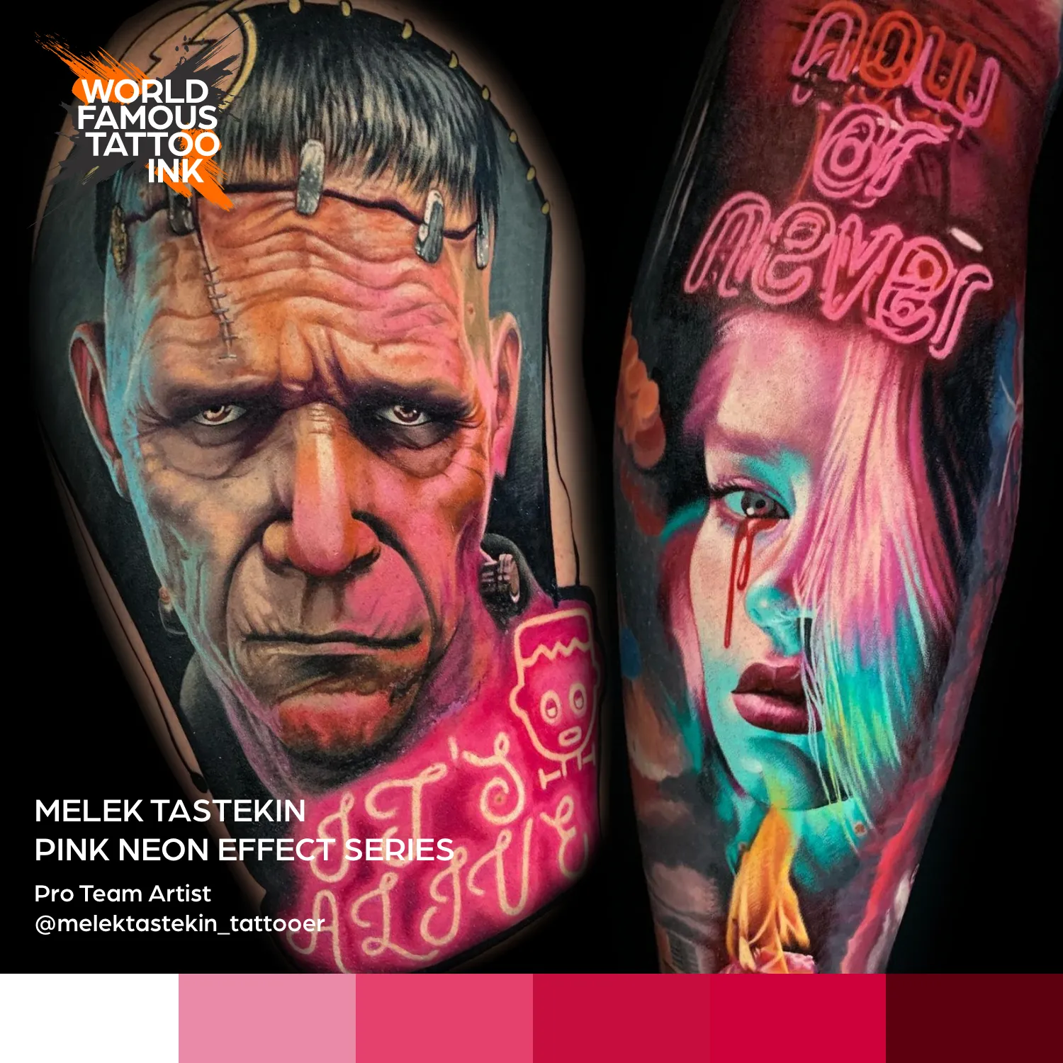 Melek Tastekin Pink Neon Effect Series — World Famous Tattoo Ink — 1oz