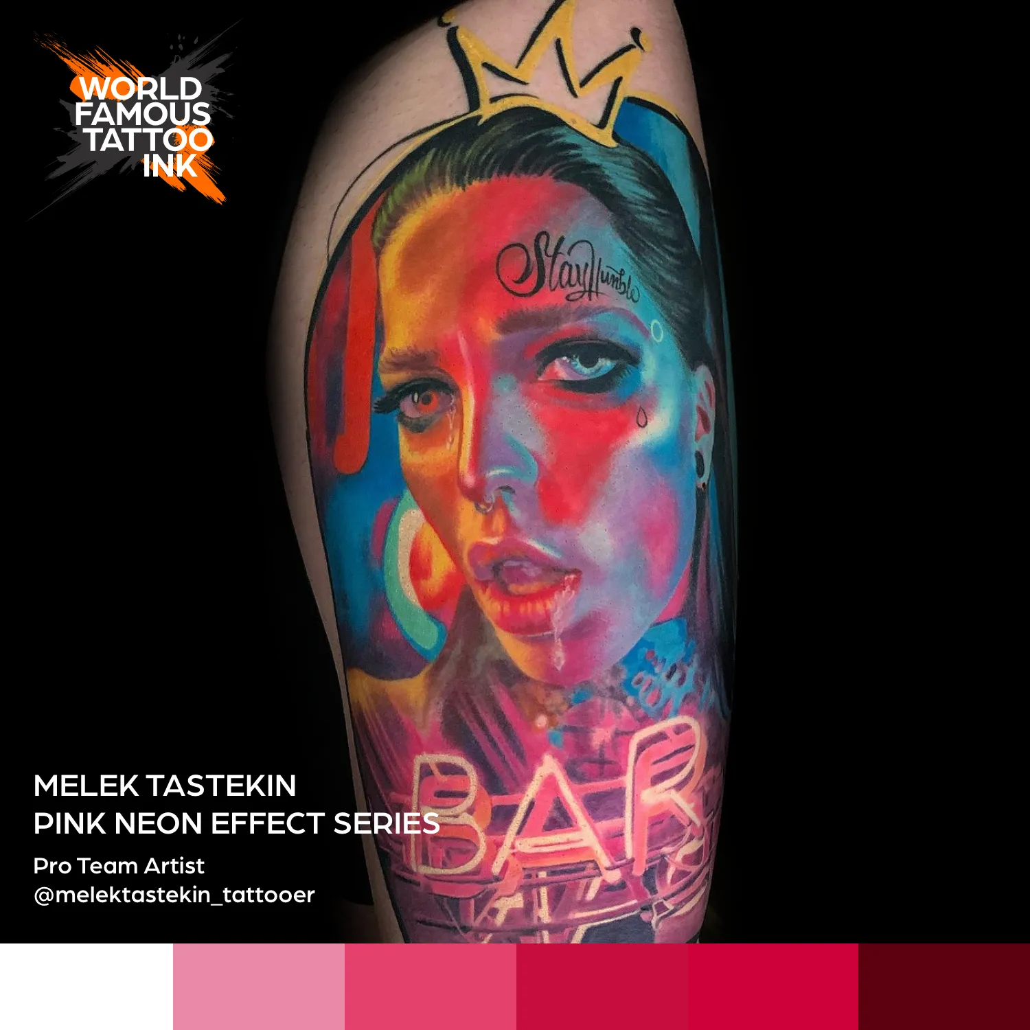 Melek Tastekin Pink Neon Effect Series — World Famous Tattoo Ink — 1oz