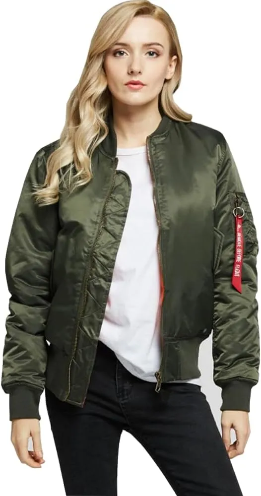 Men's Winter Padded Water-Resistant MA-1 Nylon Bomber Flight Jacket Coat