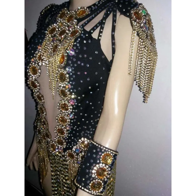 Midnight Brilho One Piece Fringes Sparkler