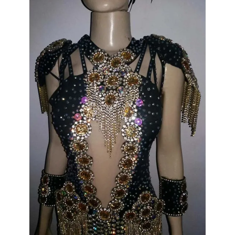 Midnight Brilho One Piece Fringes Sparkler