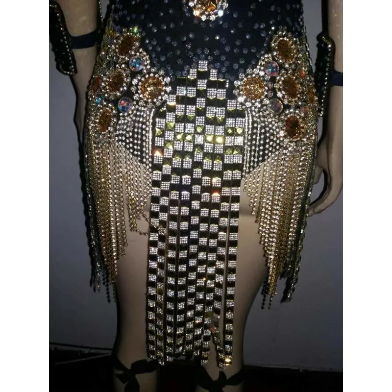 Midnight Brilho One Piece Fringes Sparkler