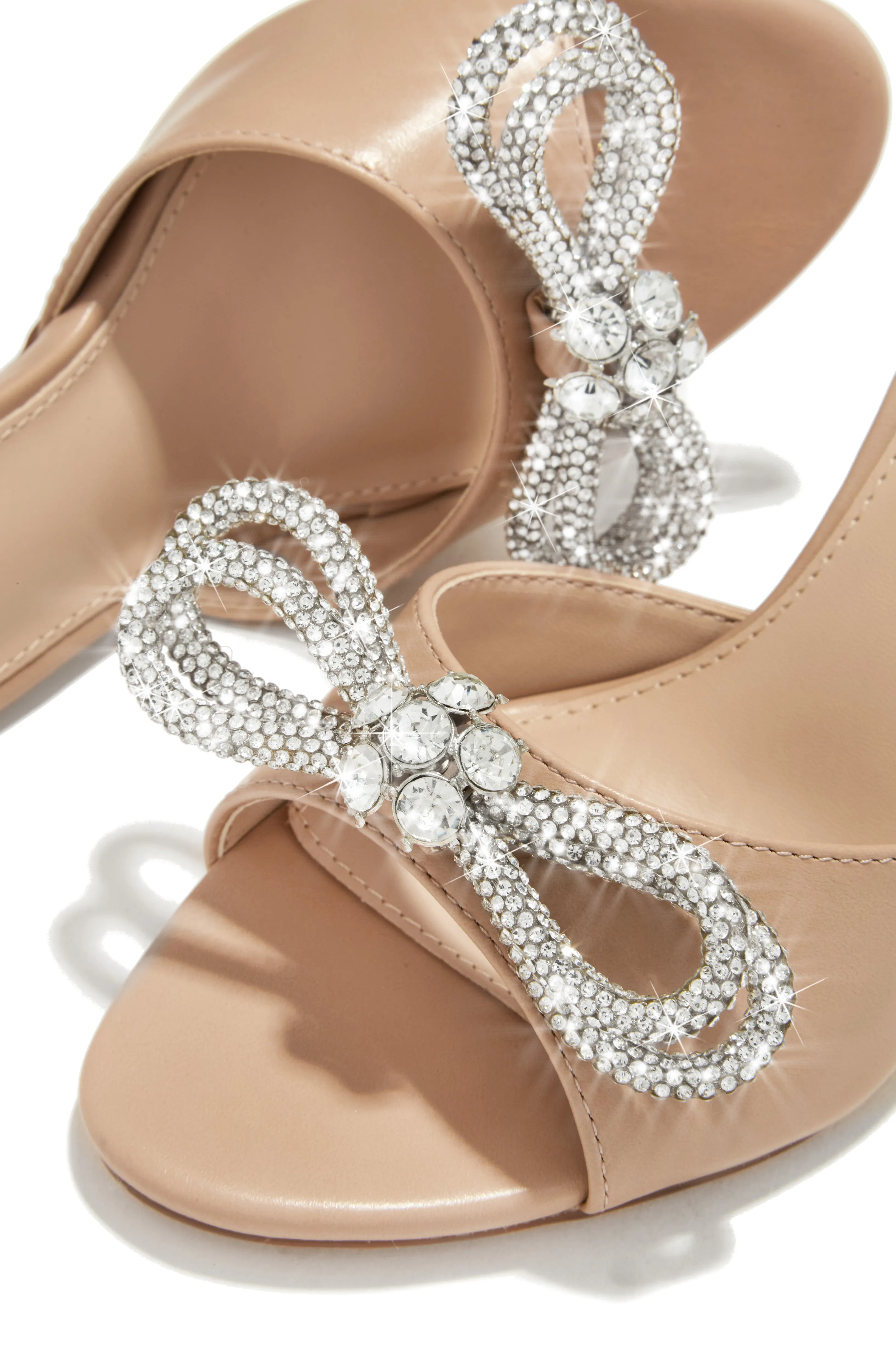 Mishelle Embellished Mule Heels - Nude