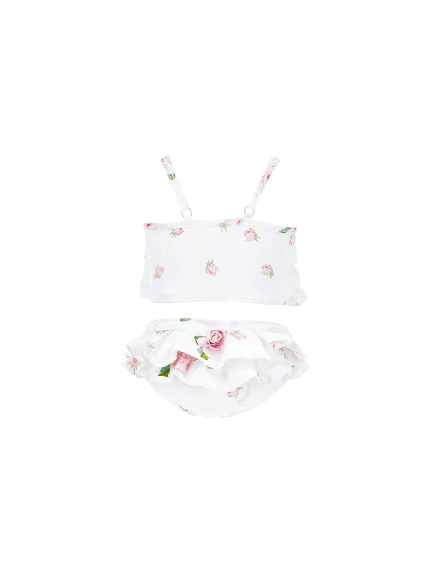 ML White Roses Ruffle Bikini