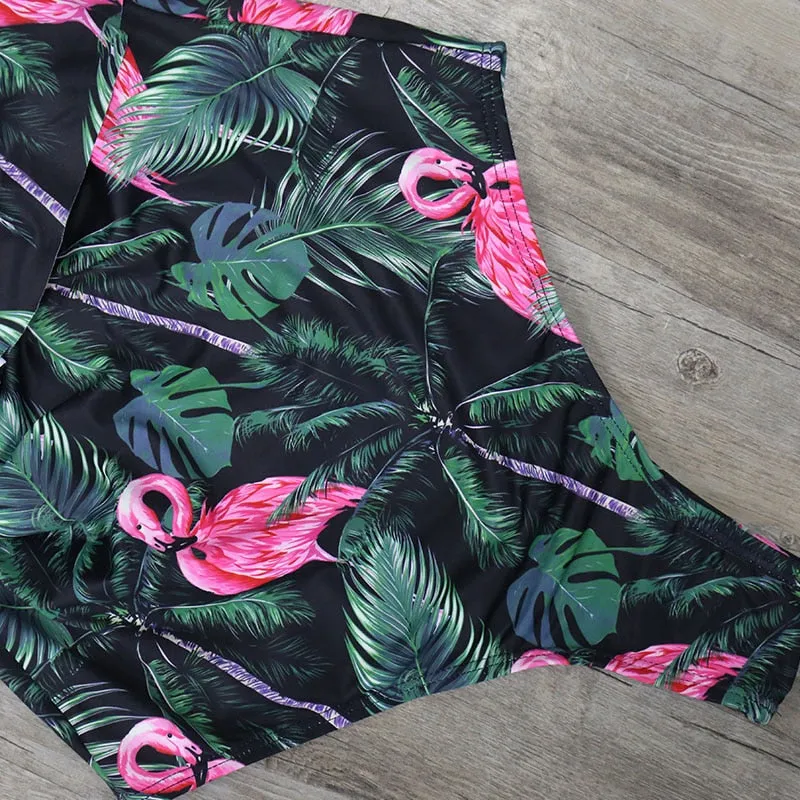 Off Shoulder Printed One Piece Swimsuit