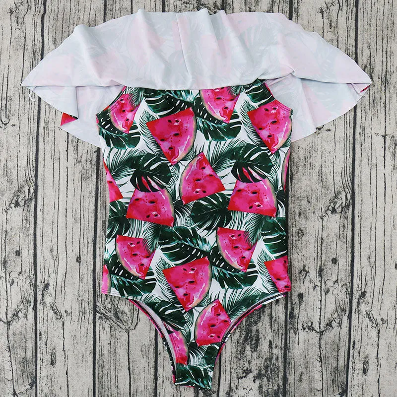 Off Shoulder Printed One Piece Swimsuit